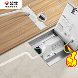 公牛（BULL）开关插座双五孔十孔地插座不锈钢纯平隐藏式地插超薄款GD7Z256S