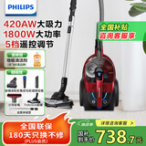 飞利浦（PHILIPS）卧式吸尘器家用 小型手持吸尘器大吸力大功率 有线吸尘器 强力除螨吸猫毛吸尘机FC9735 FC9735/81（旗舰款）