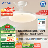OPPLE风扇灯吊扇灯护眼全光谱智能调色LED照明Ra95餐厅卧室吊灯冰风白