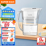 苏泊尔（SUPOR）净水器家用滤水壶自来水家用过滤器多重精滤滤芯寿命提醒一芯四芯六芯可替换滤芯净水壶 J-UF01 【白色款】一机一芯 净水壶