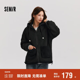 森马（Semir）森马外套女仿羊羔毛摇粒绒双面穿连帽重磅夹克24新款109724108002