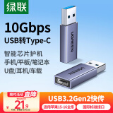 绿联USB3.2转Type-C转接头OTG适用苹果16/15充电数据线转换头U盘华为安卓手机平板笔记本键鼠耳机车载