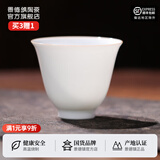 景德镇陶瓷家用甜白薄胎喝茶杯单个纯色主人杯品茗杯功夫茶具套装送礼 甜白初颜单杯