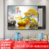 鲸派 电表箱装饰画免打孔推拉式轻奢简约弱电箱餐厅挂画配电箱遮挡画 322-12 50*40/遮挡40*30/液压上掀黑框