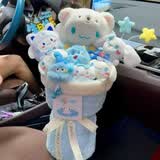 嘉百利毛绒玩具hellokitty玩偶花束公仔毕业礼物生日礼物送老婆女朋友 玉桂狗玩偶花束送礼袋+灯串 中号花束（送小朋友）
