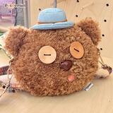 POTDEMIEL环球小黄人Tim熊斜挎包送女孩闺蜜生日情人节礼物毛绒公仔单肩包