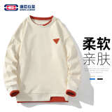 GENIOLAMODE卫衣男撞色假两件不规则时尚个性圆领上衣男