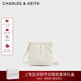 CHARLES&KEITH迷你菱格流浪包单肩斜挎双肩包包女包生日母亲节礼物CK2-60782390 Cream奶白色 S