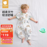 贝肽斯婴儿睡袋夏季竹棉纱布宝宝睡衣分腿儿童防踢被睡袋前2后2灵鹿 XL