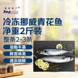 禧美海产 冷冻挪威青花鱼净重2斤/袋 整条2-3条 原条 烧烤食材  海鲜水产