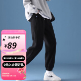 婧麒孕妇裤秋冬外穿休闲运动裤子孕妇大码运动长裤卫裤春秋冬季孕妈装 黑色-春秋款不加绒 XXXL