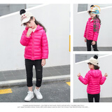 南糖三色2025新款儿童羽绒棉服轻薄款男女童冬季小童中大童棉袄外套童装 玫红色 140【正常体重建议身高115-125CM