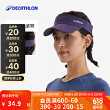 迪卡侬（DECATHLON）空顶帽男女夏天遮阳帽太阳帽鸭舌帽户外运动帽跑步帽子RUNC 新款紫色-可调节松紧带款 新空顶帽松紧带（建议头围50-62厘米）