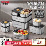 泰福高（TAFUCO）不锈钢保鲜盒316L食品级饭盒密封便当收纳餐盒冰箱分装带盖T5382