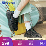 FILA FUSION斐乐女鞋BIANCO老爹鞋季新款硬糖鞋休闲鞋厚底运动鞋女 黑色-BK 36.5