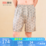美标真丝内裤睡衣男士春夏短裤100%桑蚕丝可外穿沙滩睡裤丝绸家居服 K413-19灰绿 L (170)