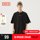 英克斯（inxx）Standby明星同款短袖T恤黑白插肩 黑色 XL