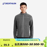 迪卡侬（DECATHLON）保暖户外抓绒衣外套男女运动宽松秋摇粒绒外套冲锋衣内胆 男款-全拉链-深灰色 M