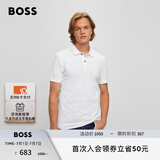 BOSS【男女同款 100%棉 珠地布】男士春夏情侣休闲短袖Polo衫 100-白色 L