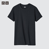 优衣库合作款女装大师T圆领T恤短袖正肩素色白T474404 09 黑色 L /160/88A