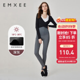 嫚熙（EMXEE）孕妇打底裤春秋裤孕妇托腹安全裤弹力休闲修身怀孕期外穿孕妇裤 深灰色-适合18℃~30℃【春夏款】 M