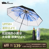 蕉下（beneunder）防紫外线遮阳伞三折双层黑胶晴雨伞防晒伞BM664蓝铃