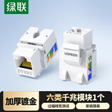 绿联六类千兆网络模块 CAT6网络信息面板 RJ45电脑网线插座连接头直通头 单个装80178