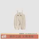 巴厘小猪（BALIPIG）宝宝背带裤秋季灯芯绒裤子儿童连体裤女童休闲百搭长裤男童连身裤 奶白 100 cm