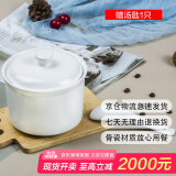 斯凯绨（Sky Top）炖盅陶瓷带盖碗骨瓷纯白隔水蒸蛋盅燕窝盅煲汤盅700ml