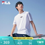 FILA斐乐官方男装短袖t恤夏季运动T恤男短袖纯棉休闲上衣男 标准白-WT 165/88A/S