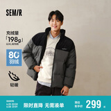 森马羽绒服男冬季拼接灯芯绒肌理感外套厚款宽松上衣109724113116