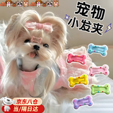 MDUG宠物发夹狗狗发夹约克夏马尔济斯比熊可爱头饰猫犬通用宠物bb夹 彩色骨头发卡（10个装）
