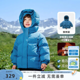 齐齐熊（ciciibear）【三防蓄热】男童羽绒服宝宝冬季连帽儿童保暖冬装加厚外套 烟雨蓝-白鸭绒-男女同款 80 【充绒量短款68.6g/长款105g】