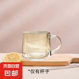 【采销推荐】玻璃水杯牛奶杯早餐大肚杯带盖勺咖啡泡茶杯简约啤酒 【2只装】单杯 350ml