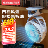 羽博迷你桌面小风扇小型电风扇随身携带宿舍床上用台式风扇制冷usb充电电风扇婴儿车载户外夹子风扇 【可充电-冰川蓝丨13H长续航丨四档风力调节】
