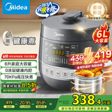 美的（Midea）【国家补贴】0涂层钢胆电压力锅6L双胆全自动智能预约家用煲汤煮饭MY-C6856G电饭煲高压锅4-6人