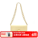 A.Cloud复古鳄鱼纹牛皮书本锁链条单肩斜跨女腋下包 送女友母亲节礼物 黄色鳄鱼纹