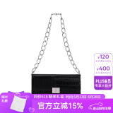 A.Cloud复古鳄鱼纹牛皮书本锁链条单肩斜跨女腋下包 送女友母亲节礼物 黑色鳄鱼纹