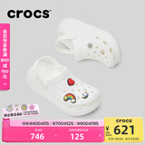 卡骆驰crocs檀健次同款经典泡芙洞洞鞋百舒适男沙滩鞋女鞋休闲鞋|207521 白色-100(含智必星) 37 (230mm) 38