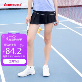 kawasaki 川崎羽毛球服运动网球短裙女防走光半身裙A2754 黑色 S 