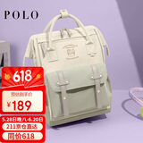 POLO双肩包女士大容量背包女复古书包iPad包包女包生日送女朋友礼物