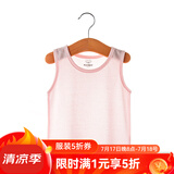 kordear 新生儿衣服婴儿宝宝薄款夏装无袖上衣男宝宝夏天衣服竹纤维小背心女夏 粉色 90 cm（偏小拍大一码)