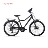 莫曼顿（momentum）iSee 330机械碟刹24速蝴蝶把避震变速成人旅行自行车 全消光亮黑 26×17 建议160-185cm