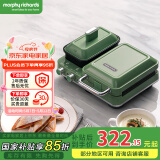 摩飞电器（Morphyrichards）早餐机电饼铛家用三明治机电饼档家庭用 多功能双区料理轻食机面包煎烤机蛋糕机 MR9086薄荷绿