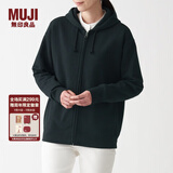 无印良品 MUJI 男女通用 紧密编织毛圈 拉链连帽衫 休闲外套 无性别 卫衣 黑色 S -M(165/88A)