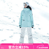 DOOK SNOW 新款滑雪服女套装韩版单板双板防风防水保暖夹棉滑雪装备 808绿色+605米白（牧途雪） S