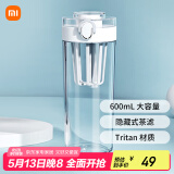 米家Tritan水杯600ml大容量 小米（MI）运动水杯 健身弹盖杯白色