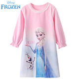 迪士尼（Disney）儿童睡衣冰雪奇缘女童睡裙女孩宝宝家居服夏秋空调房睡衣 粉色110