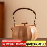 瓷牌茗茶具（cipaiming teaset）茶壶粗陶烧水壶户外酒精炉煮茶壶陶瓷围炉煮茶茶具套装 粗陶竖纹古鸣壶