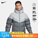 耐克NIKE羽绒服男短款连帽SF WR 650-D FLD外套FB8178-077灰XL